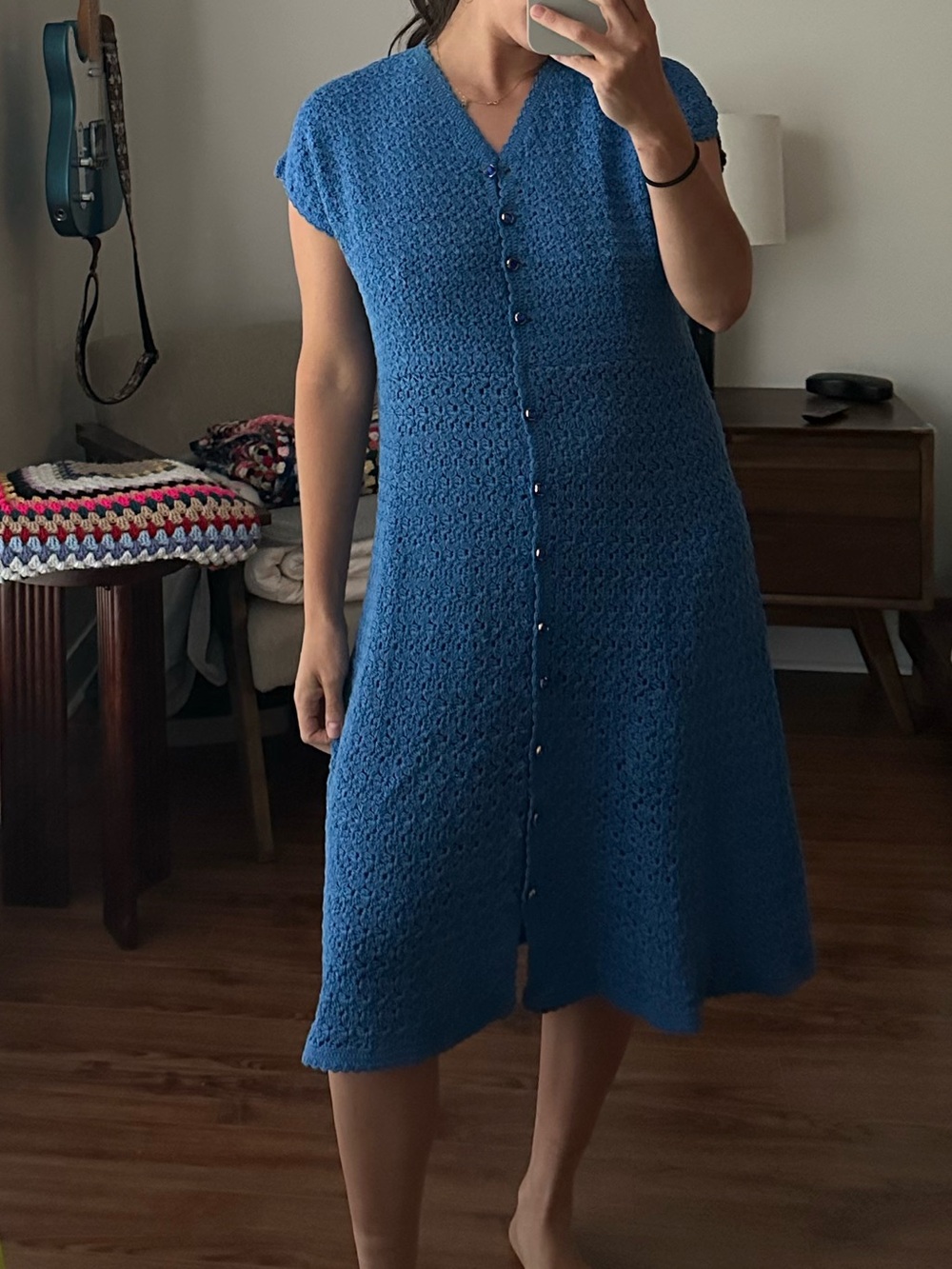 Vintage blue crochet dress